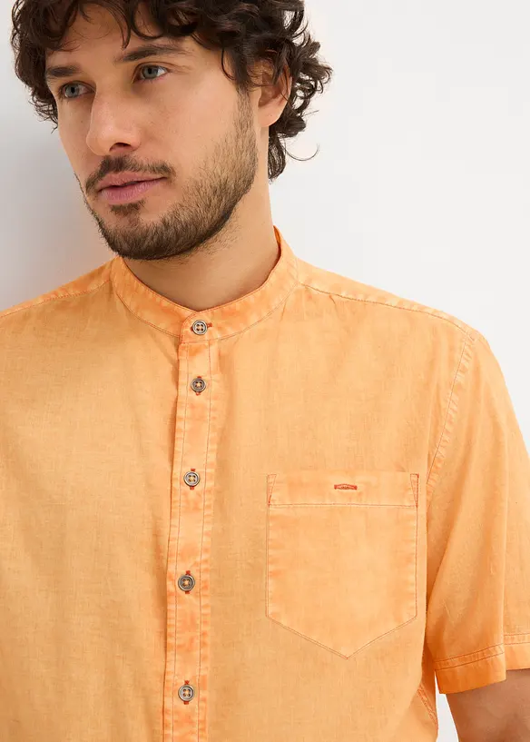 Overhemd in washed out look met korte mouwen, bonprix