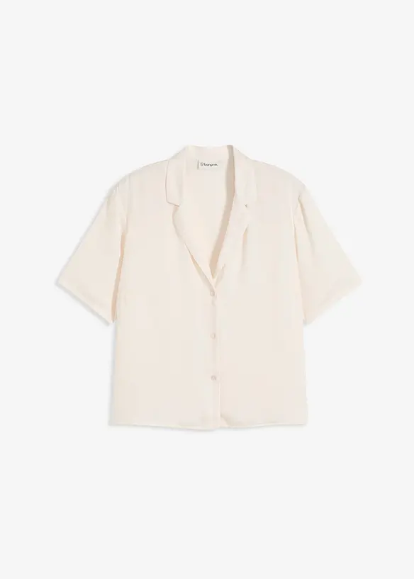 Blouse met reverskraag van satijn, bonprix