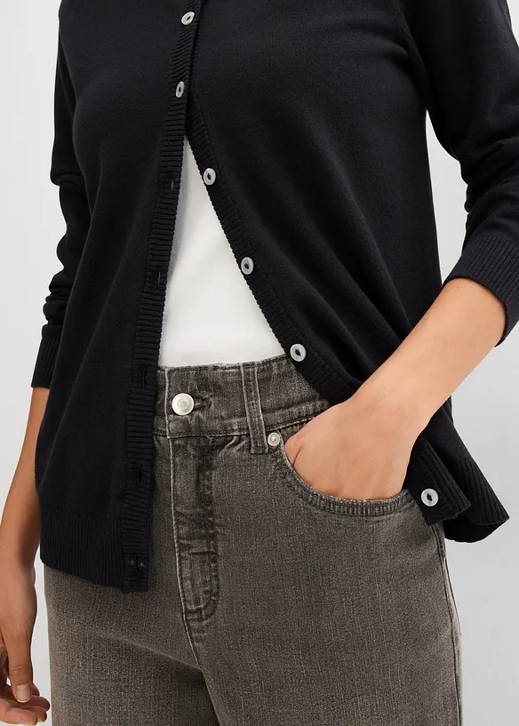 Gebreid vest met ronde hals, bonprix