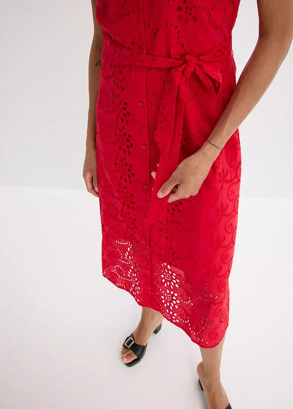 Blousejurk met broderie anglaise borduurwerk, van puur katoen, bonprix