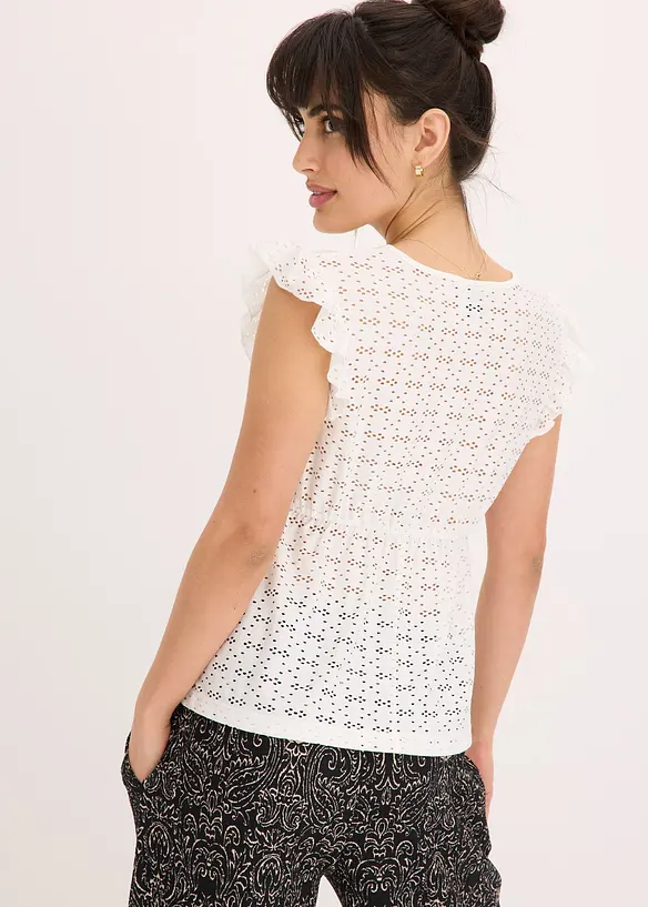 Shirt met broderie anglaise, bonprix
