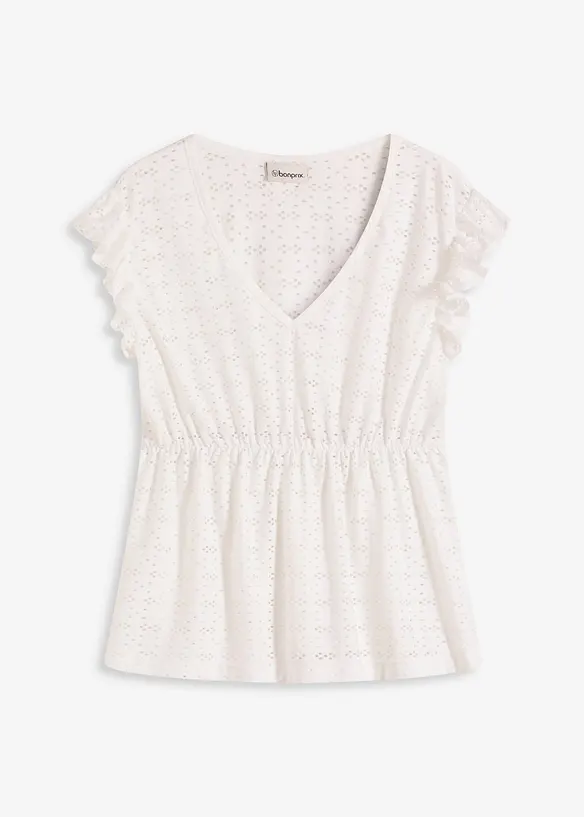 Shirt met broderie anglaise, bonprix