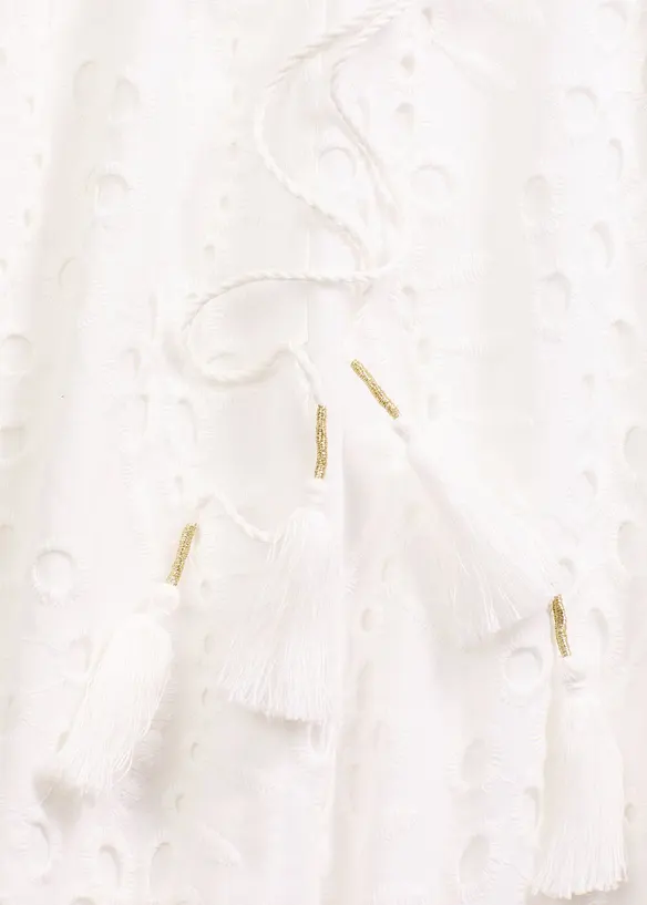 Midi jurk met broderie anglaise, bonprix