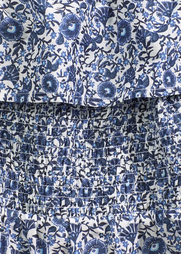 Boho midi jurk van licht katoen met een carmen-hals, bonprix