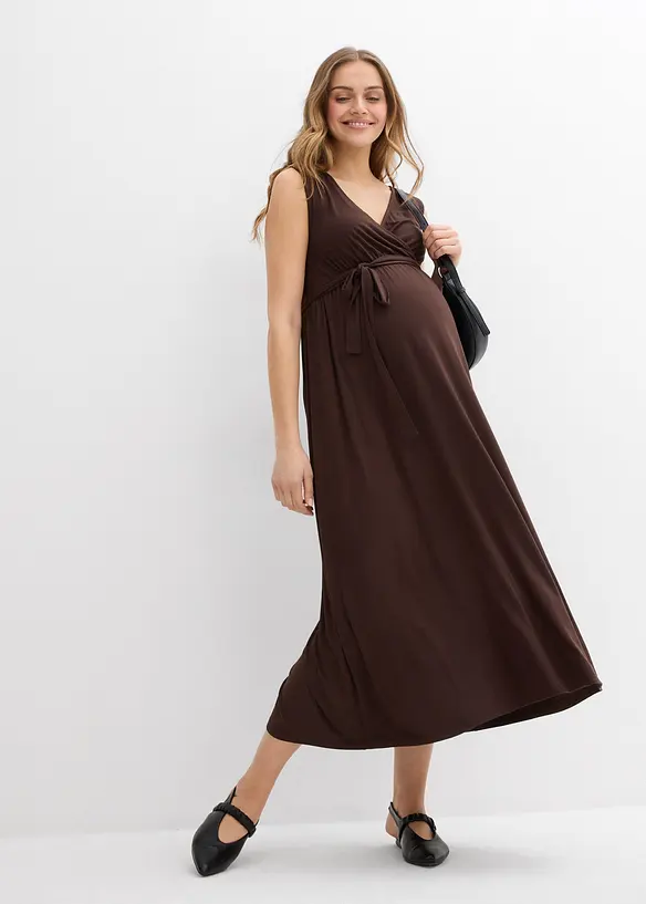 Maxi 2-in-1 zwangerschapsjurk met discrete borstvoedingsfunctie, bonprix