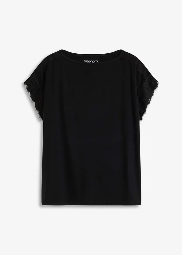 Viscose shirt met kant, bonprix