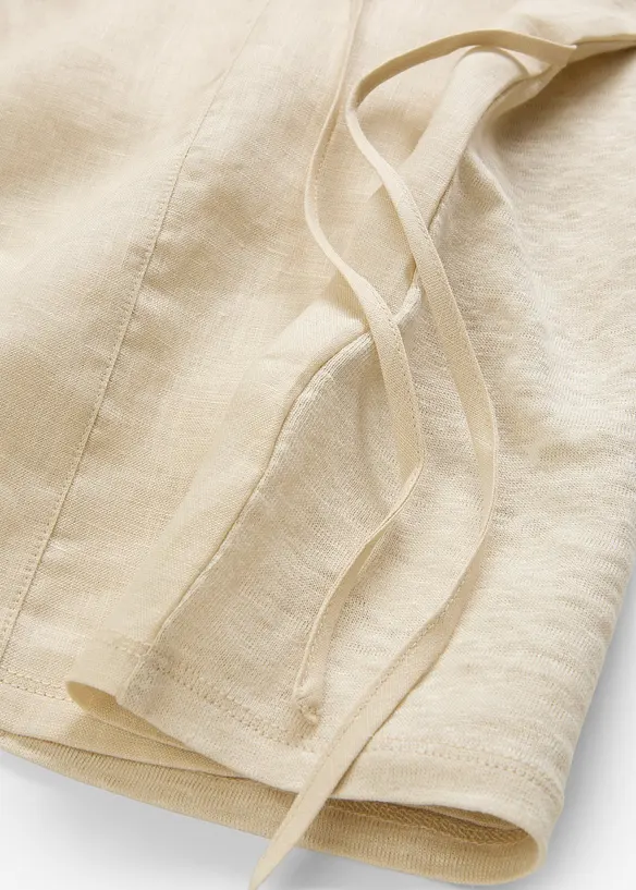 Shirt van linnen met geweven afwerking, bonprix