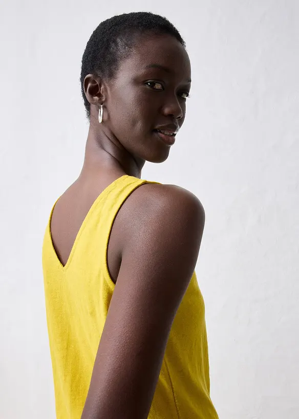Linnen tanktop, bonprix