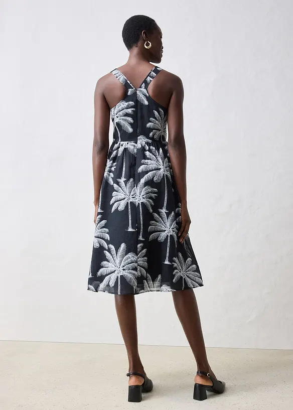 Midi jurk van ramie, bonprix