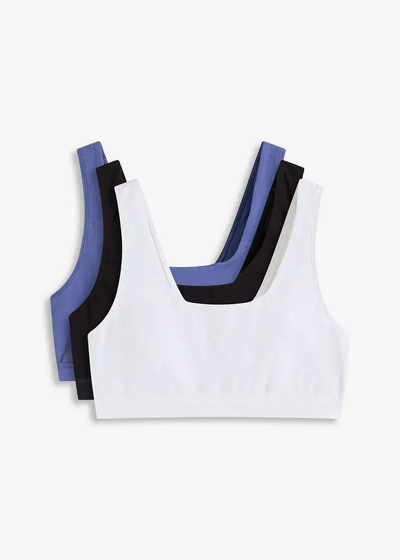 Bralette met biologisch katoen (set van 3), bonprix