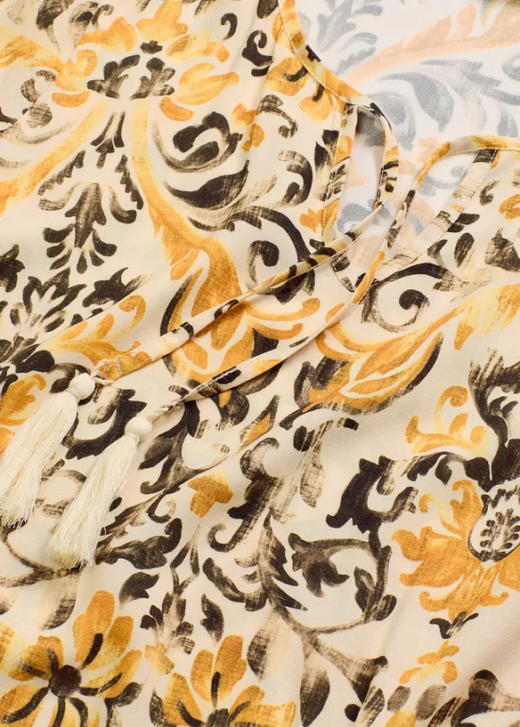 Gedessineerde kaftan jurk van vloeiende viscose, bonprix