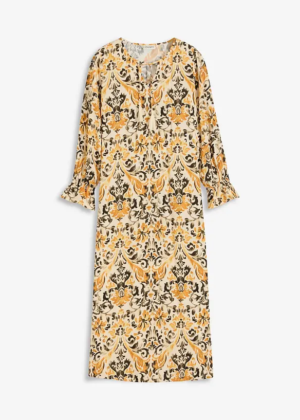 Gedessineerde kaftan jurk van vloeiende viscose, bonprix