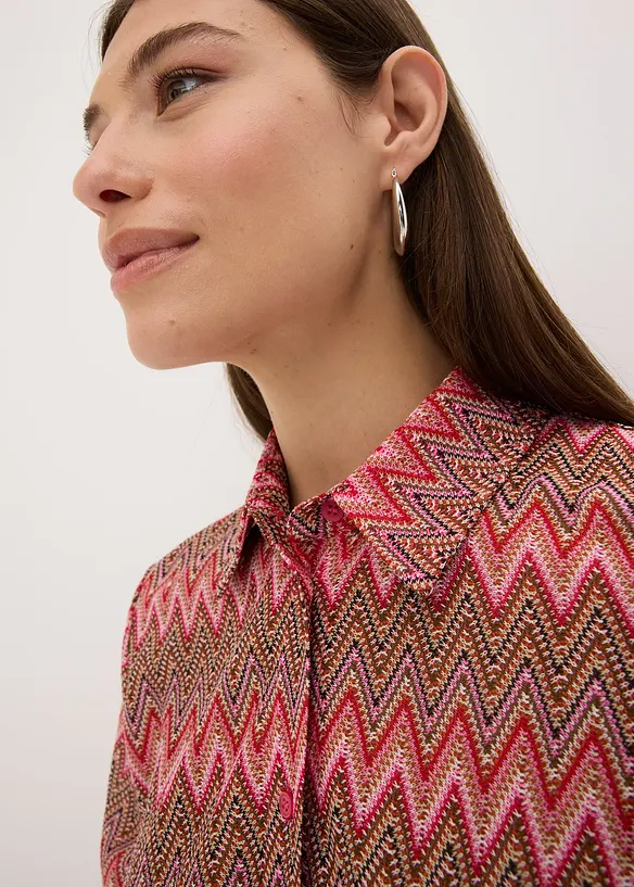 Lange blouse in gehaakte look, bonprix