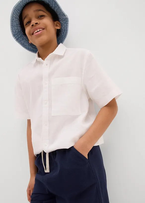 Instapshort van een luchtige linnenmix, regular fit, bonprix