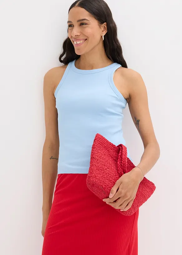 Geribde tanktop van biologisch katoen, bonprix