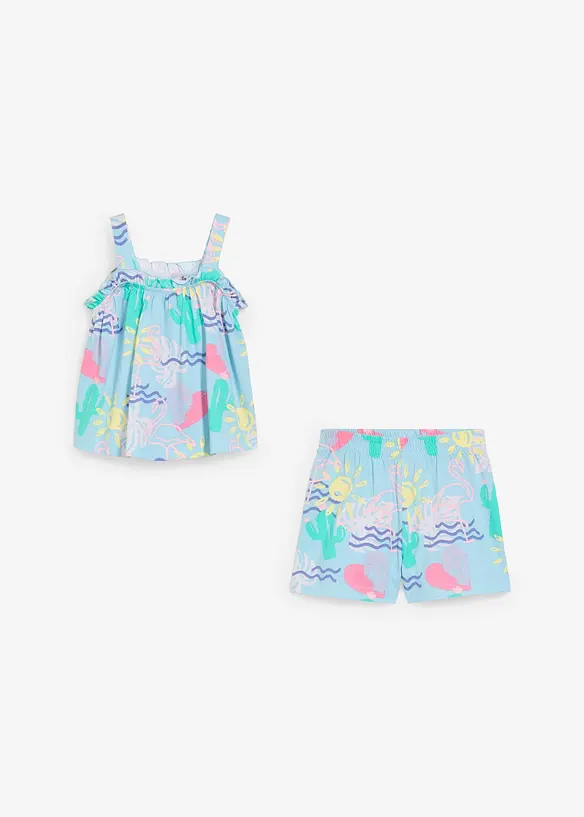 Top en korte broek van biologisch katoen (2-dlg. set), bonprix