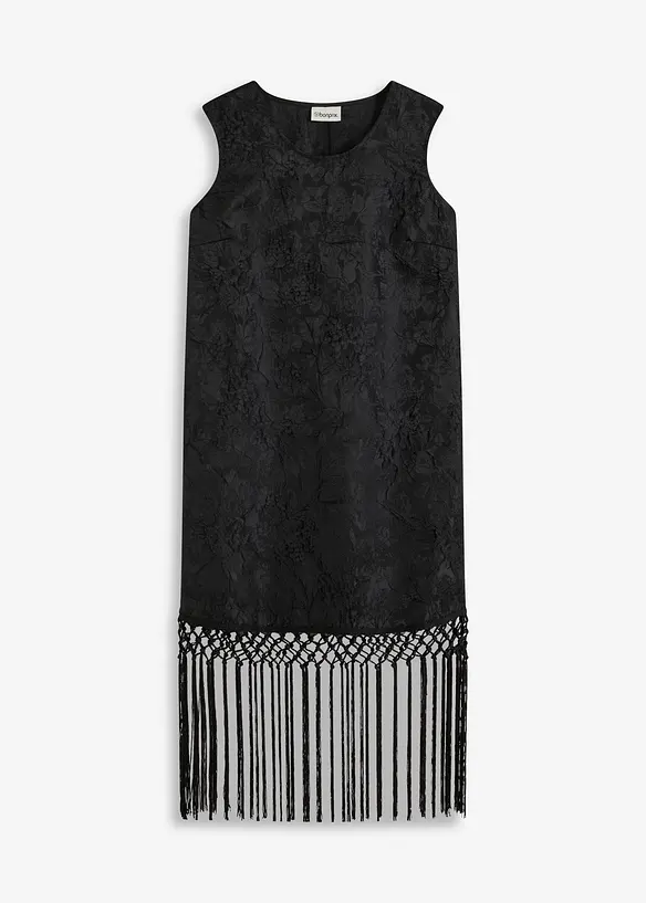 Mini jurk met franjes, bonprix