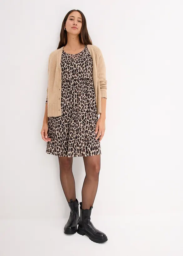 2-in-1 zwangerschapsjurk / voedingsjurk met luipaardprint, bonprix
