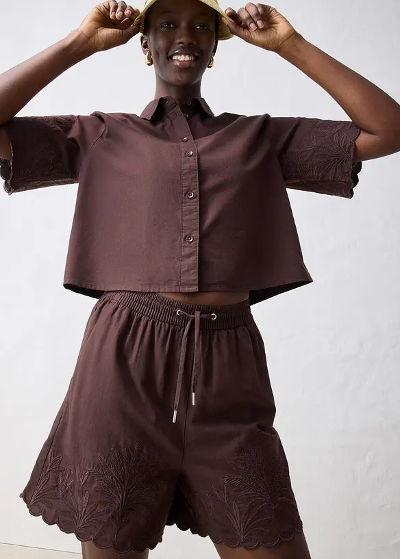 Short met zijde, bonprix