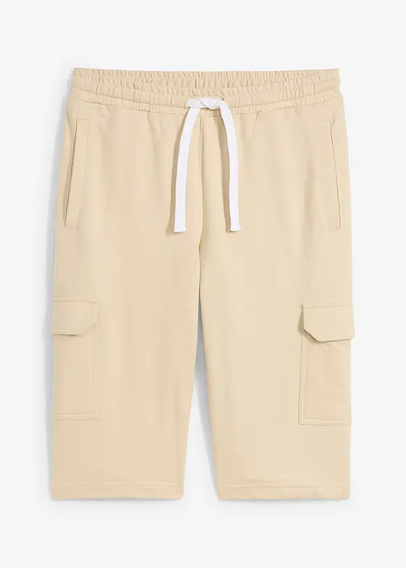 Sweat bermuda met cargozakken van puur katoen, bonprix