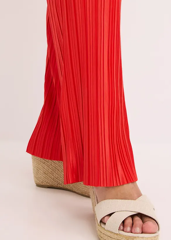 Jersey broek met plissé, bonprix