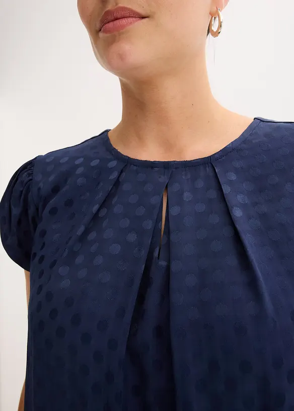 Jaquard jurk met elegante plooien, bonprix