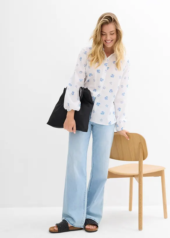 Oversized blouse van puur katoen, bonprix