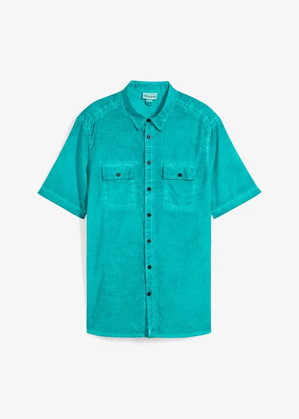 Overhemd met korte mouwen in washed out look, bonprix