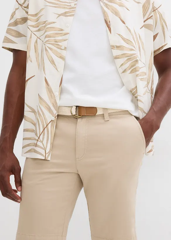 Stretch bermuda met riem, regular fit, bonprix