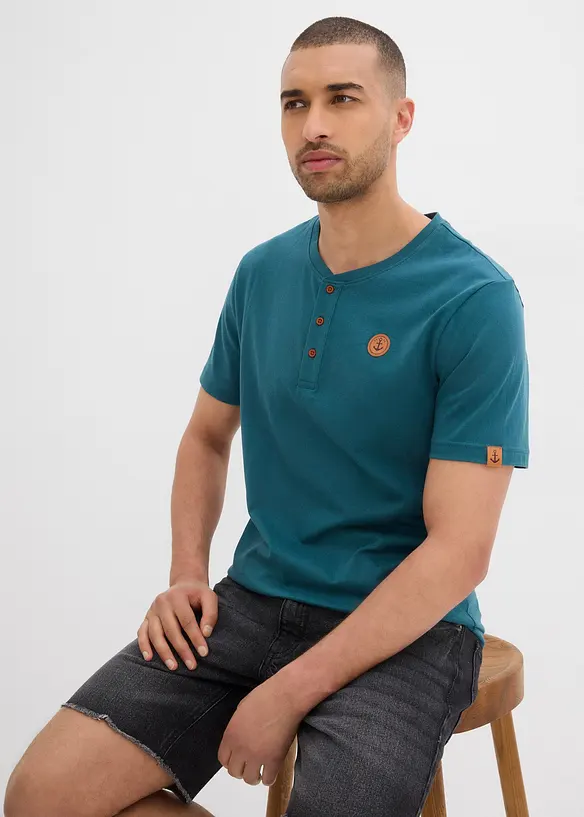 Henley shirt van biologisch katoen (set van 2), bonprix
