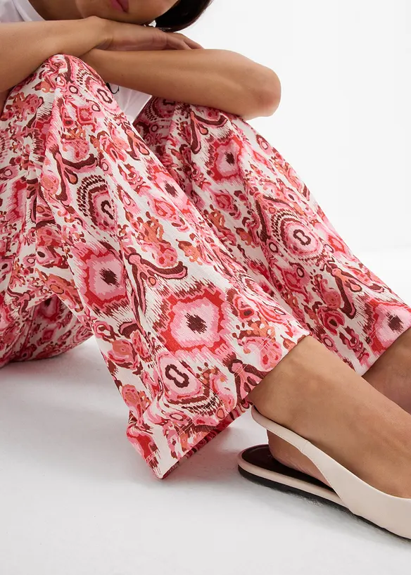 Slip-on broek van gestructureerd crêpe, bonprix