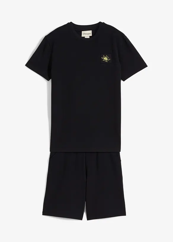 Jongens T-shirt en korte broek van biologisch katoen (2-dlg. set), bonprix