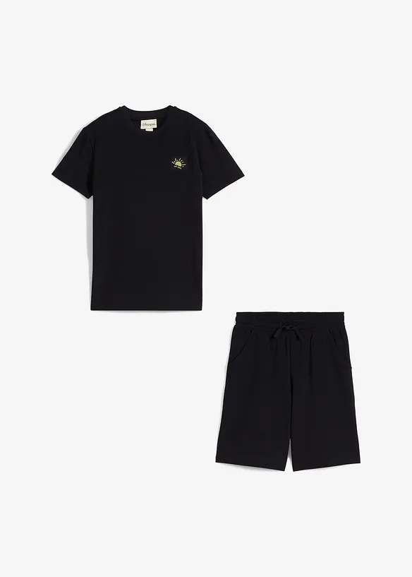 Jongens T-shirt en korte broek van biologisch katoen (2-dlg. set), bonprix