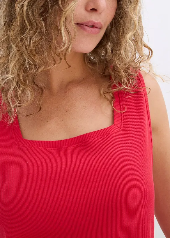 Longtop van katoen met carréhals, bonprix