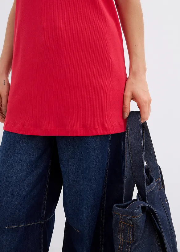 Longtop van katoen met carréhals, bonprix