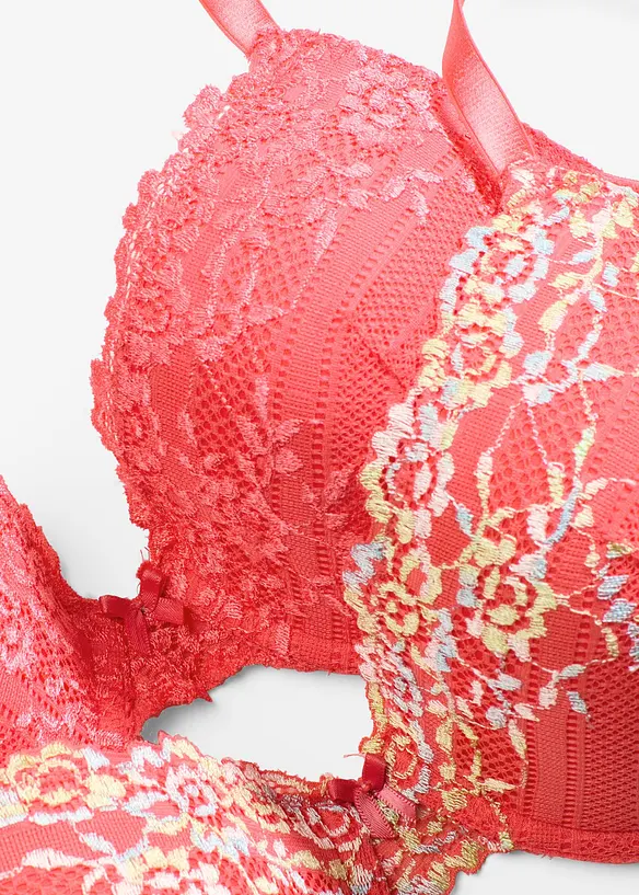 Voorgevormde bh met beugels en multicolor kant, bonprix