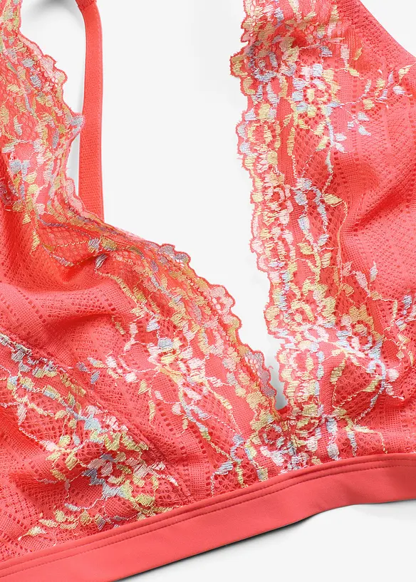 Bralette zonder beugels en met multicolor kant, bonprix