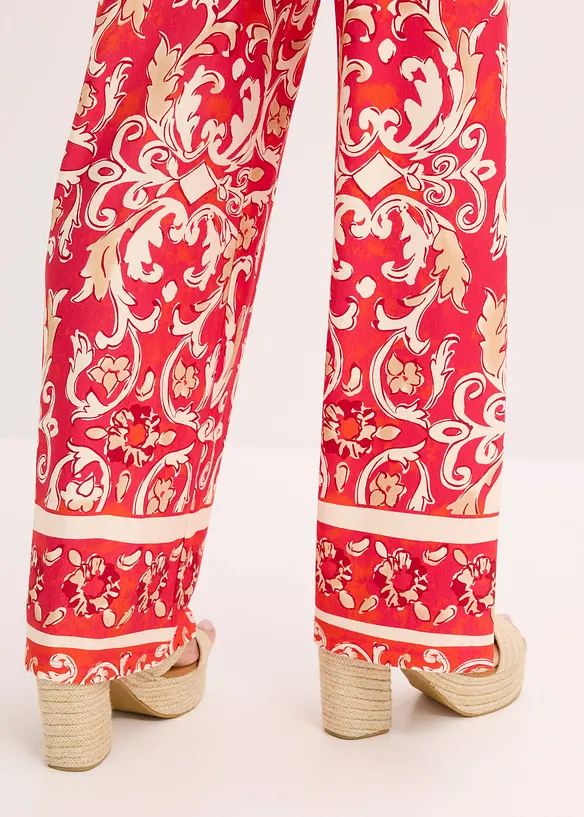 Gedessineerde jersey broek van een zachte viscosemix, bonprix