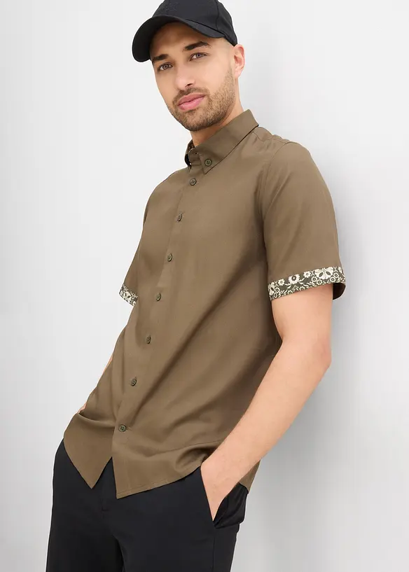 Overhemd met korte mouwen, slim fit, bonprix