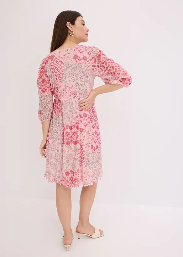 Gedessineerde tuniekjurk in mesh, bonprix