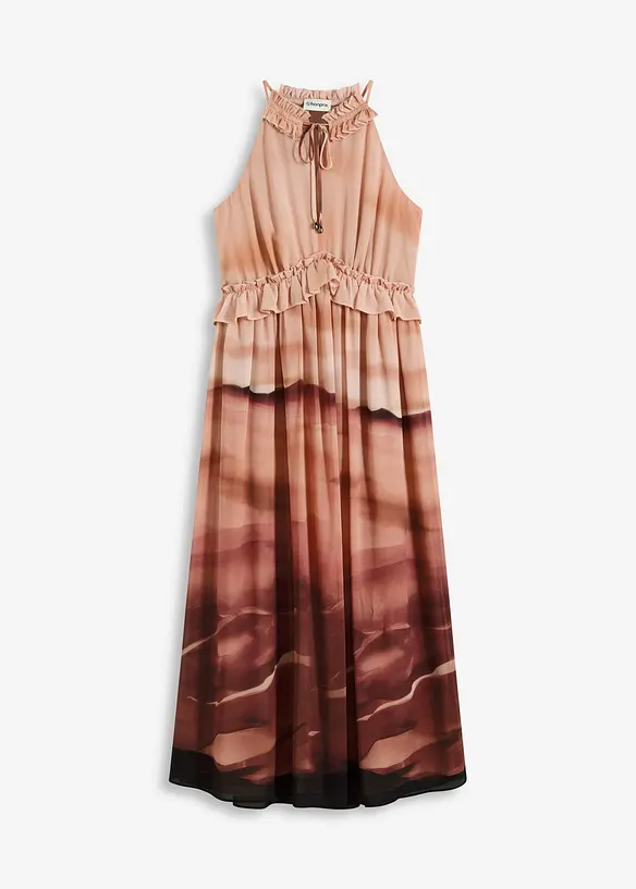 Gedessineerde jurk van chiffon, bonprix