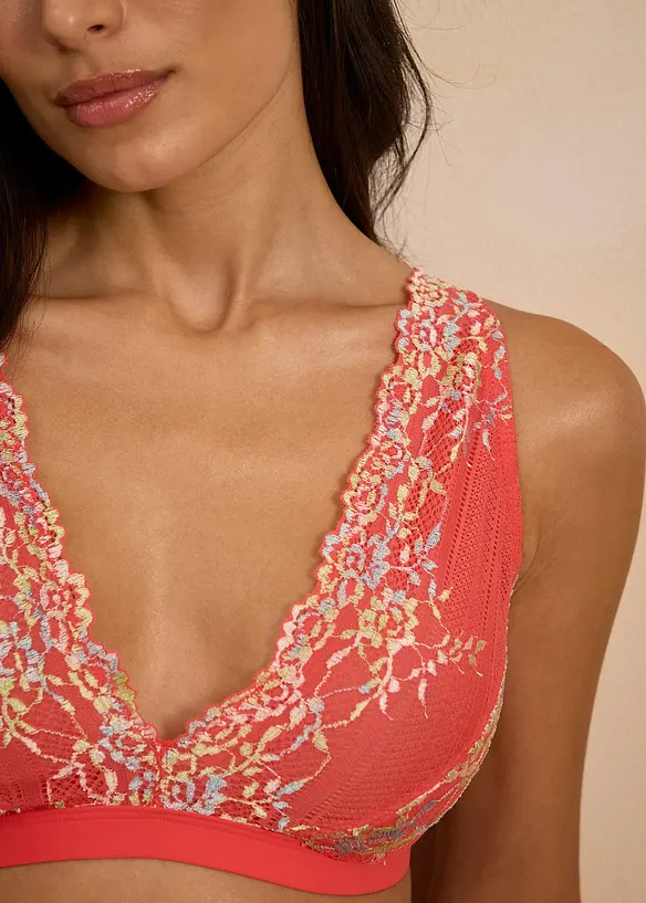 Bralette zonder beugels en met multicolor kant, bonprix