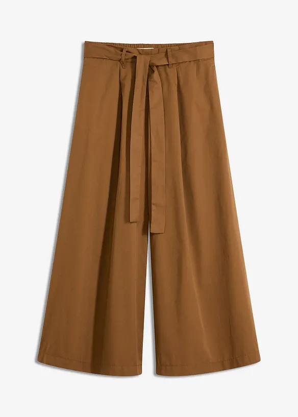 Katoenen popeline broek met riem (2-dlg set), bonprix