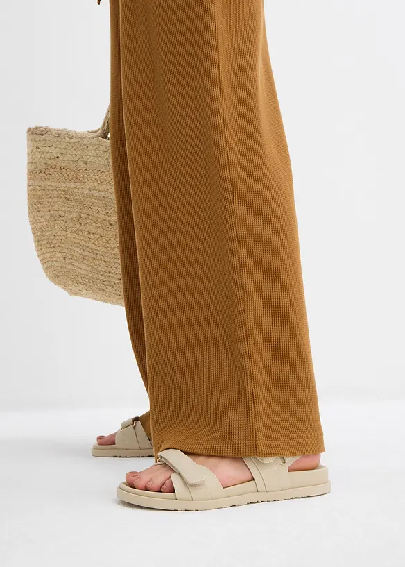 Gestructureerde broek van puur katoen, bonprix