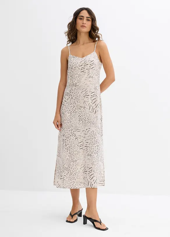 Jurk met spaghettibandjes van soepele viscose, bonprix