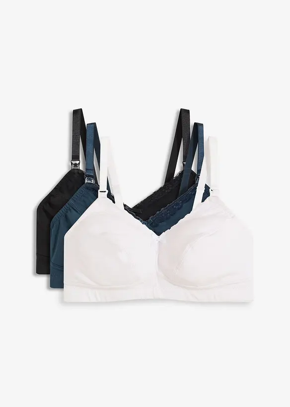 Voedings bh zonder beugels (set van 3) met biologisch katoen, bonprix