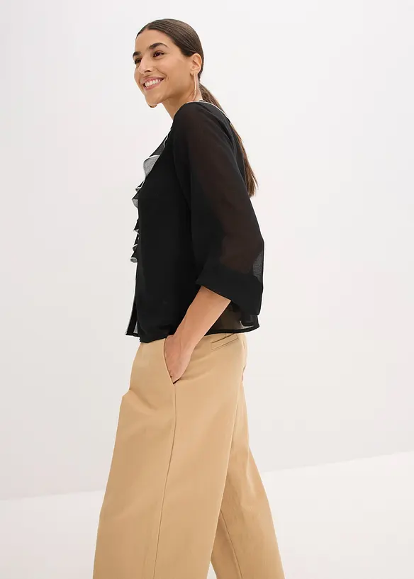 Chiffon blouse met volants, bonprix