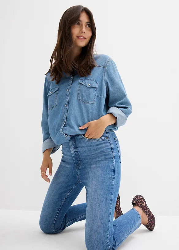 Skinny jeans high waist, cropped, bonprix