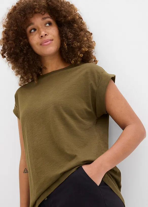 Longshirt van biologisch katoen (set van 2), bonprix
