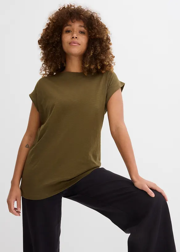 Longshirt van biologisch katoen (set van 2), bonprix